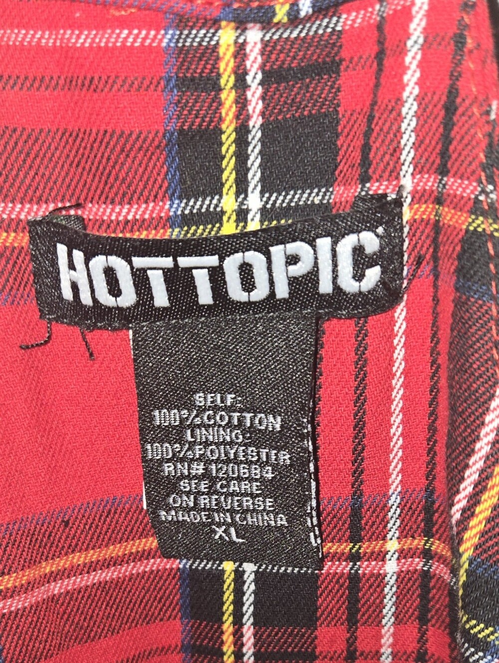 Red Black Plaid Hot Topic Jumper, XL, Grunge Punk Gothic EUC - Picture 7 of 8